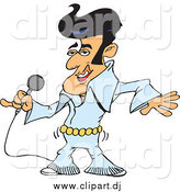 April 13th, 2015: Vector Clipart of an Elvis Impersonator Singing and Shaking His Hips by Dennis Holmes Designs