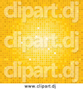 Vector Clipart of an Orange and Yellow Mosaic Disco Background by Elaineitalia