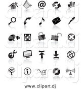 Vector Clipart of Black and White Icons by Cidepix