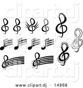 September 16th, 2015: Vector Clipart of Black and White Music Notes by Vector Tradition SM