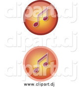 Vector Clipart of Gradient Orange Music Icons with Notes by YUHAIZAN YUNUS