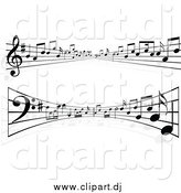 Vector Clipart of Lines of Sheet Music Flowing into the Distance and Curving by KJ Pargeter