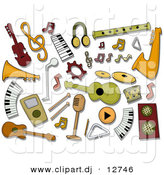 Vector Clipart of Music Instrument Icons - Digital Collage by BNP Design Studio