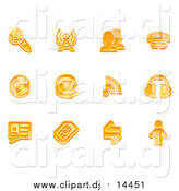 Vector Clipart of Orange Communication Icons by AtStockIllustration