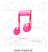 July 11th, 2014: Vector Clipart of Pink 3d Music Notes and Shadow by