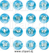 Vector Clipart of Round Blue Icons by AtStockIllustration