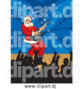 September 25th, 2014: Vector Clipart of Santa Playing a Guitar on a Stage by David Rey