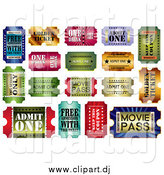 December 7th, 2014: Vector Clipart of Shiny Admit One Tickets by MilsiArt