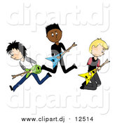 May 26th, 2016: Vector Clipart of Three Male Guitarists in a Rock Band by Pams Clipart
