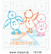 December 4th, 2015: Vector Clipart of Three Singing Chicks by Cherie Reve