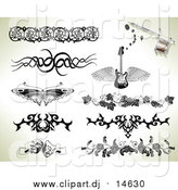 September 2nd, 2015: Vector Clipart of Tribal and Ornate Tattoo Designs over Sepia by AtStockIllustration