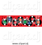 December 4th, 2014: Vector Clipart of Vinyl Record Albums and Music Notes on Red by Pams Clipart