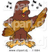 August 22nd, 2012: Vector of a Cartoon Falcon Singing by Mascot Junction