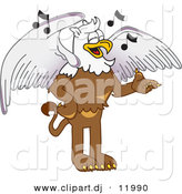August 22nd, 2012: Vector of a Cartoon Griffin School Singing by Mascot Junction