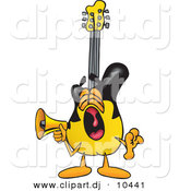 Vector of a Cartoon Guitar Screaming into a Megaphone by Toons4Biz
