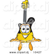 Vector of a Cartoon Guitar Sitting by Mascot Junction