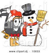 Vector of a Cartoon Music Note with a Snowman on Christmas by Toons4Biz