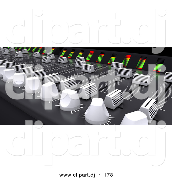 3d Clipart of an Electronic Music Mixing Desk