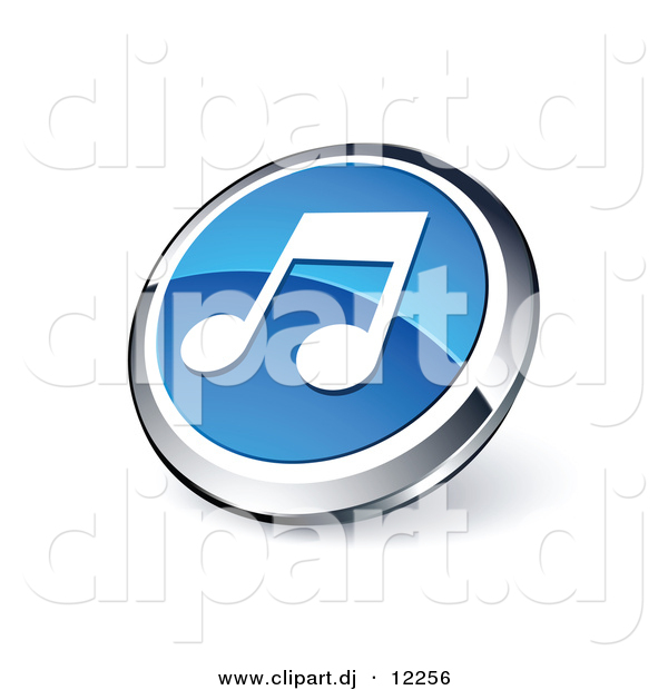 3D Vector Clipart of Blue Music Note Icon