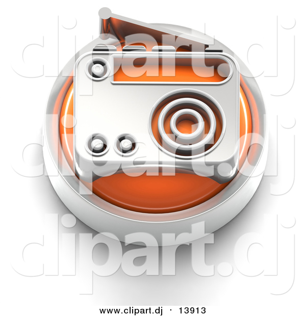 Clipart of a 3d Orange Radio Button