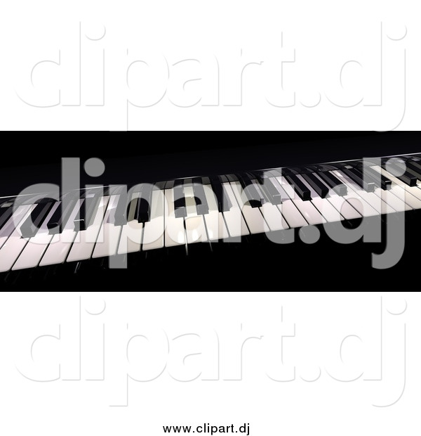 Clipart of a 3d Piano Board with Keys