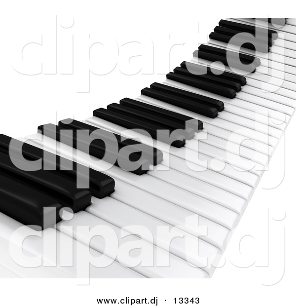 Clipart of a 3d Piano Keyboard Keys
