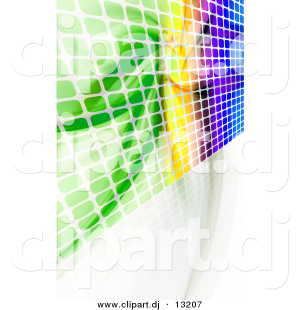 Clipart of a Colorful Equalizer Wall with Squares