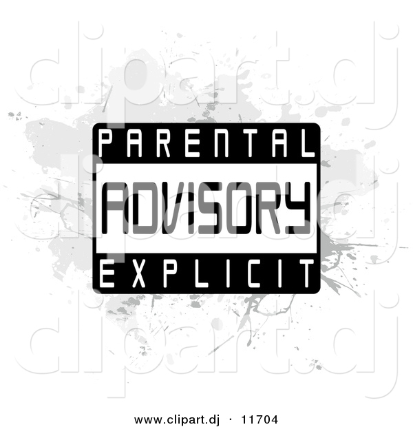 Clipart of a Parental Advisory Explicit Label over Gray Grunge Background