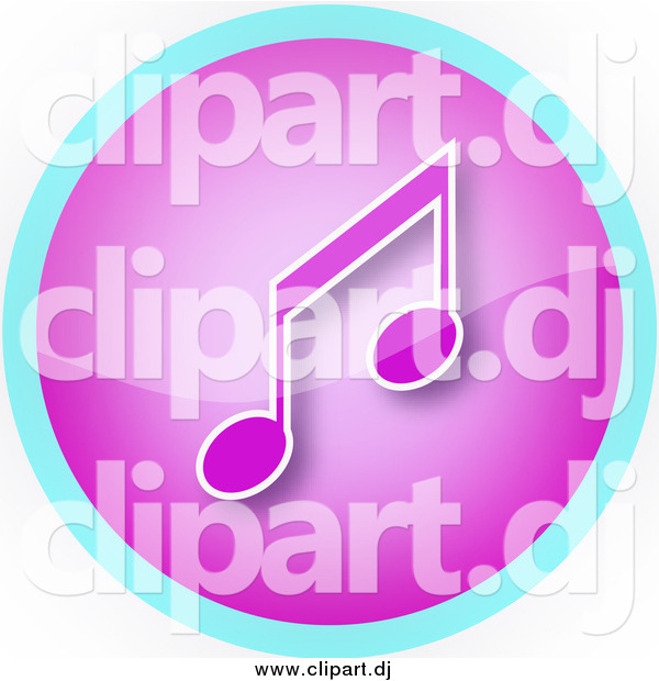 Clipart of a Purple and Music Note Icon