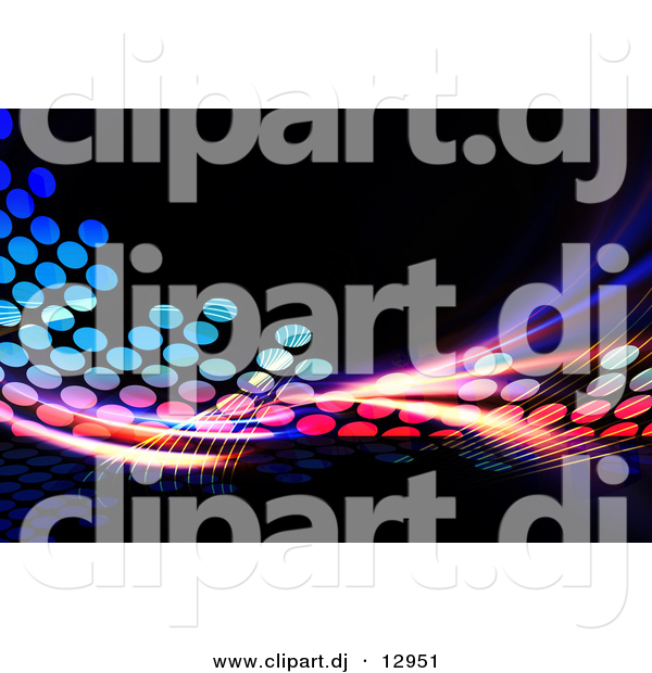 Clipart of Colorful Equalizer Fractals over Black Background