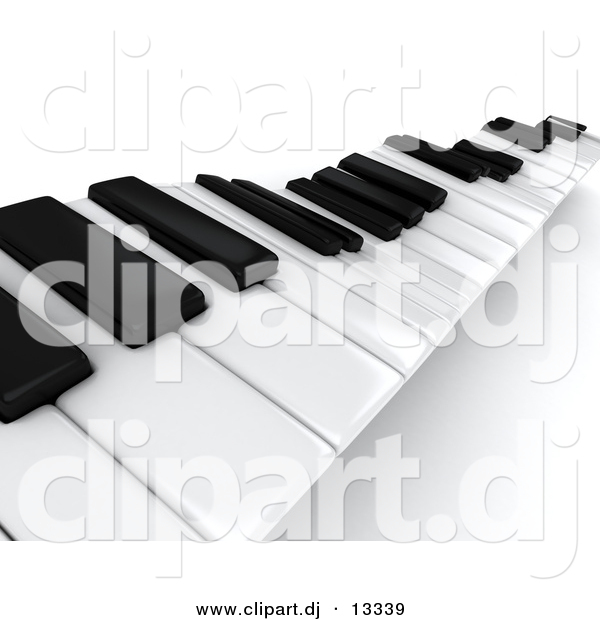 Clipart of Wavy 3d Piano Keyboard Keys