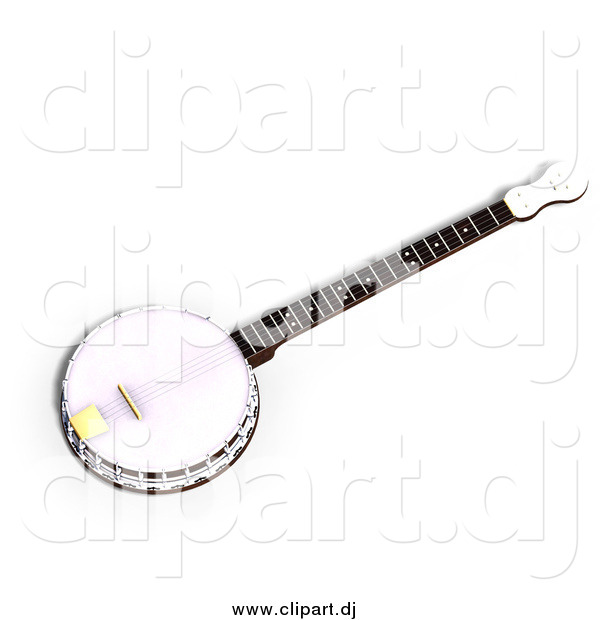 Vector Clipart of a 3d Banjo Instrument