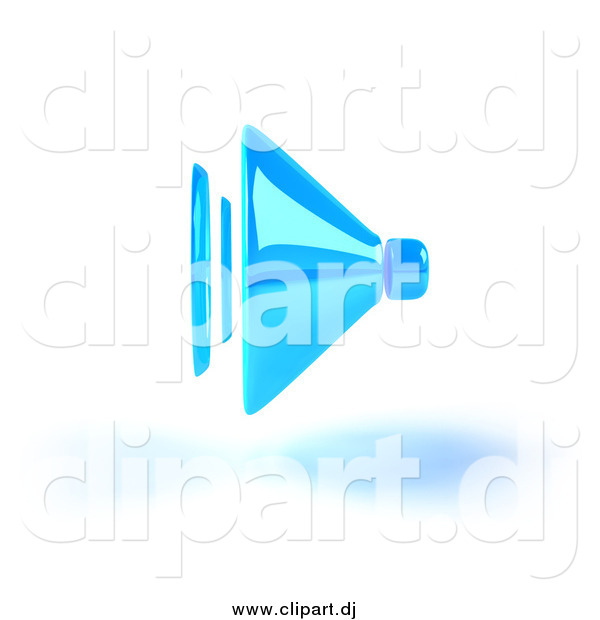 Vector Clipart of a 3d Blue Speaker and Shadow