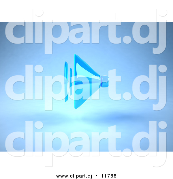 Vector Clipart of a 3d Blue Speaker