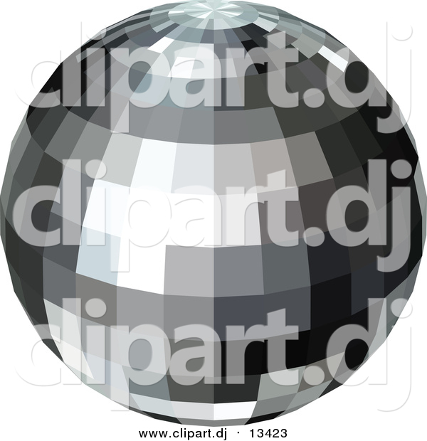 Vector Clipart of a Black and Gray Disco Ball