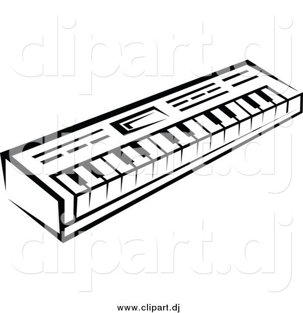 Vector Clipart of a Black and White Keyboard