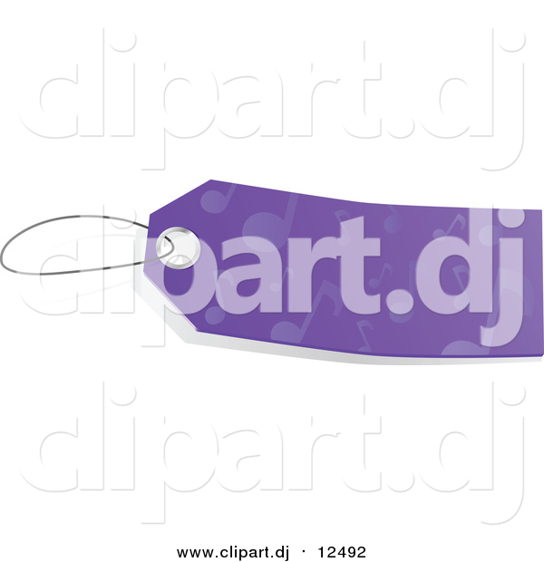 Vector Clipart of a Blank Purple Music Note Sales Tag