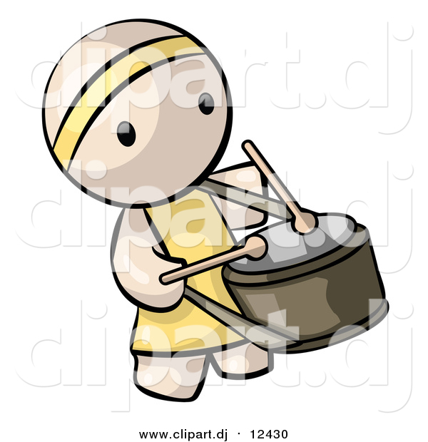 Vector Clipart of a Chinese Drummer Man