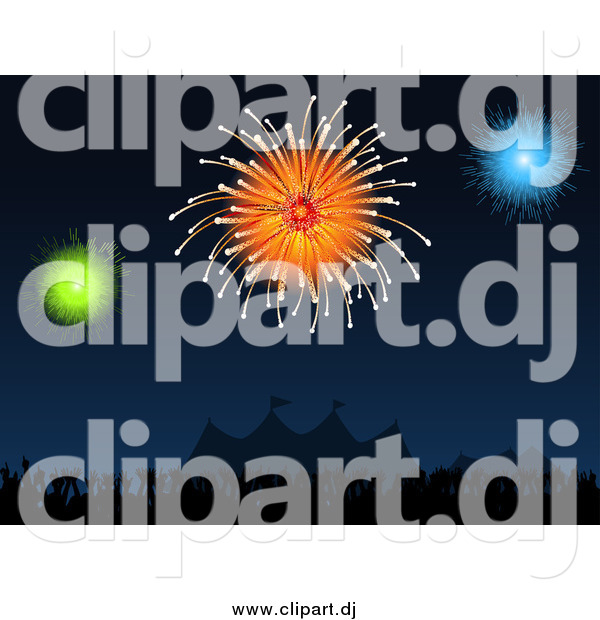 Vector Clipart of a Colorful Carnival Fireworks