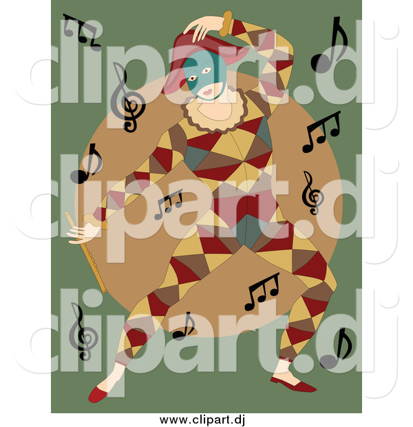 Vector Clipart of a Dancing Mime