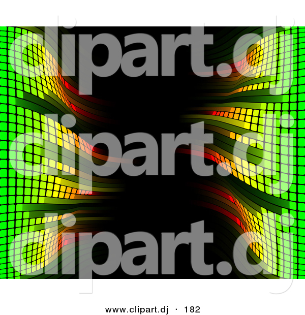 Vector Clipart of a Faded Equalizer Bars Framing Black Background