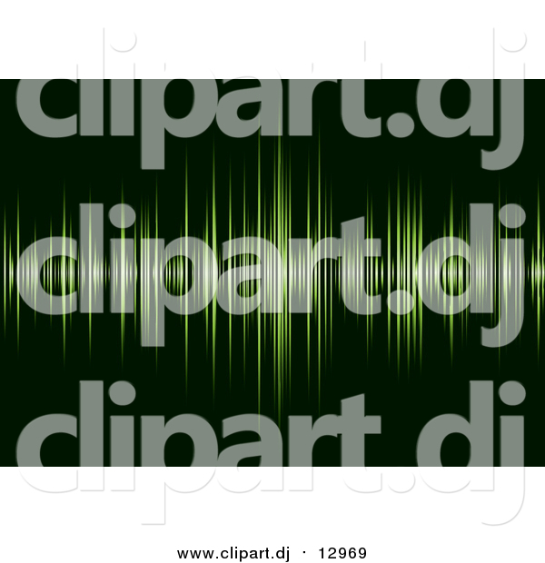 Vector Clipart of a Green Sound Wave Beat over Dark Green