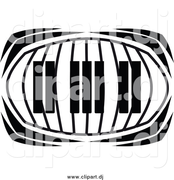 Vector Clipart of a Keyboard in Black and White