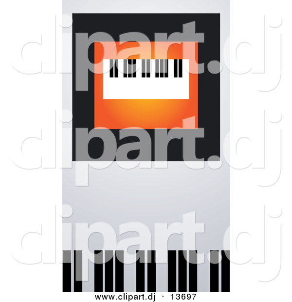 Vector Clipart of a Keyboard on Orange, Black and Gray