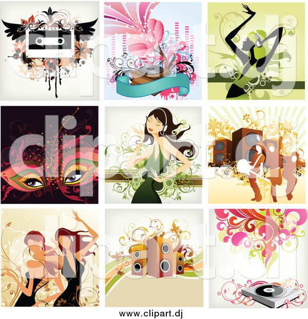 Vector Clipart of a Music Background Designs
