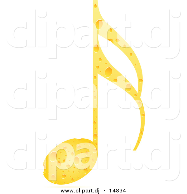 Vector Clipart of a Music Note Made out of Cheese
