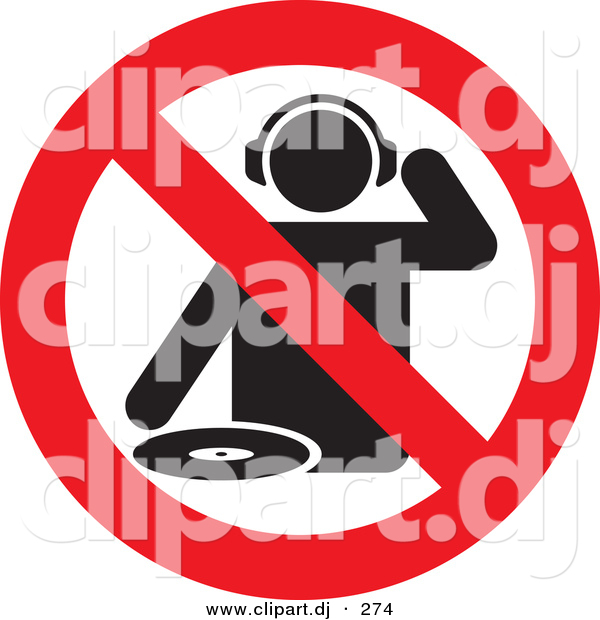 Vector Clipart of a No DJs Allowed Sign