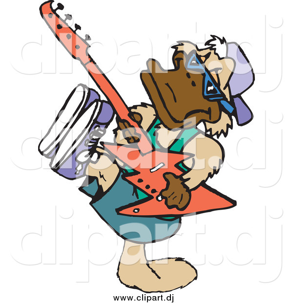 Vector Clipart of a Platypus Musician Playing a Guitar