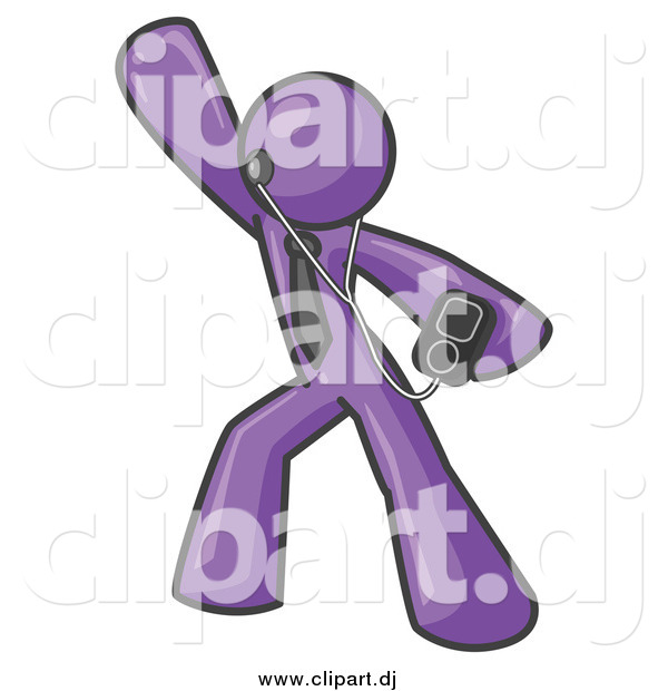 Vector Clipart of a Purple Man Dancing