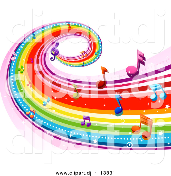 Vector Clipart of a Rainbow Music Wave